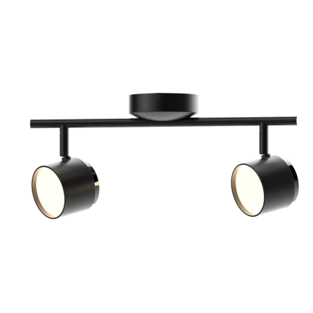 Kinkiety-do-salonu - podwójny spot oświetleniowy led ruchomy czarny 8,4w 3000k kubik 318268 polux 