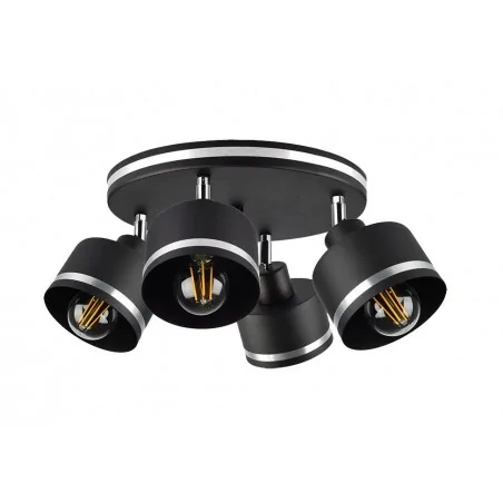 Lampy-sufitowe - sufitowa lampa czarna z dodatkiem chromu wama 98-00453 candellux 