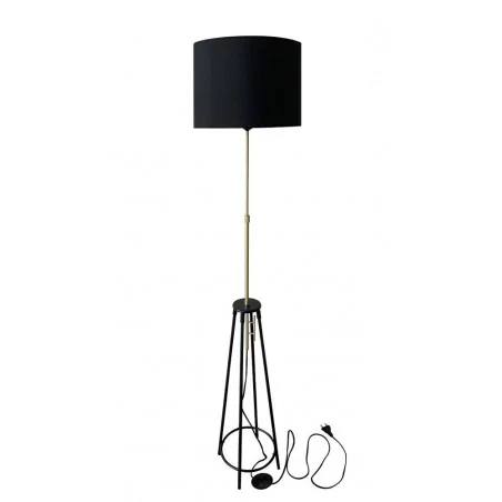 Lampy-stojace - elegancka lampa podłogowa czarno-złota tegola 51-00071 candellux 