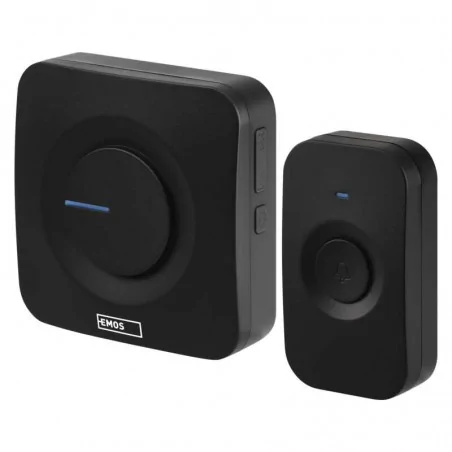Dzwonki-do-drzwi-bezprzewodowe - dzwonek bezprzewodowy czarny 180m 3xaaa p5728 emos 