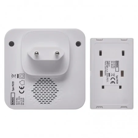 Dzwonki-do-drzwi-bezprzewodowe - biały dzwonek bezprzewodowy 180m regulacja głośności p5731 emos 