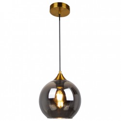 Lampy-sufitowe - lampa wisząca złota kula nowoczesna e27 damar smokey 316219 polux 