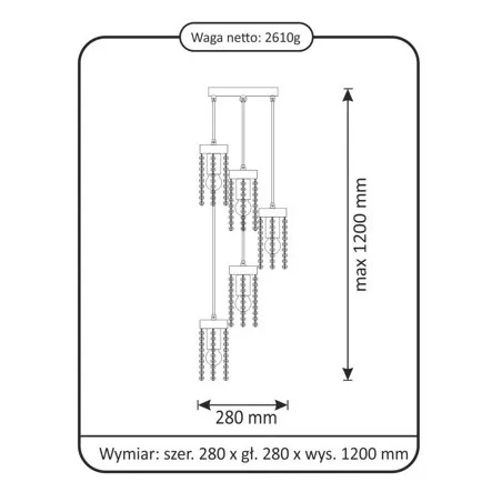 Lampy-sufitowe - złota lampa sufitowa z kryształkami gea-5xe27 316301 polux 