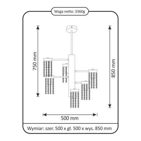 Lampy-sufitowe - złoty żyrandol ze zwisającymi krytształkami gea 6xe27 316318  polux 