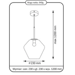 Lampy-sufitowe - lampa sufitowa wisząca złota z bursztynowym kloszem grea-s 316240 polux 