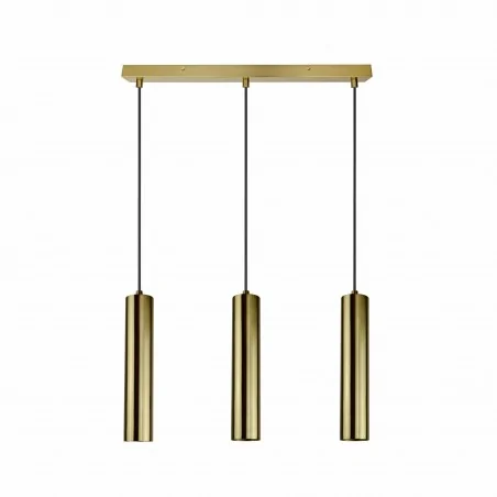Lampy-sufitowe - lampa wisząca potrójny zwis złote tuby gu10 napoli 318718 polux 