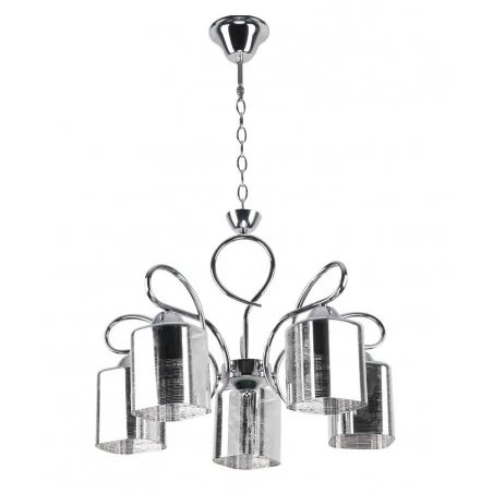 Lampy-sufitowe - efektowny żyrandol srebrno-chromowy 5xe27 italo 35-00705 candellux 