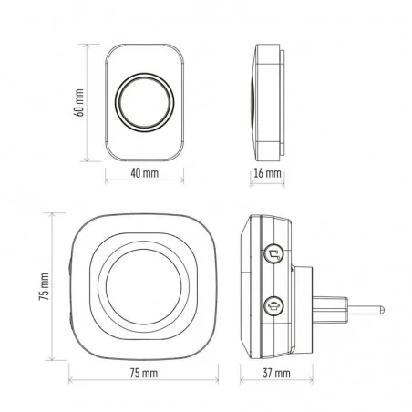 Dzwonki-do-drzwi-bezprzewodowe - dzwonek bezprzewodowy zielony 110db regulacja głośności p5733g emos 