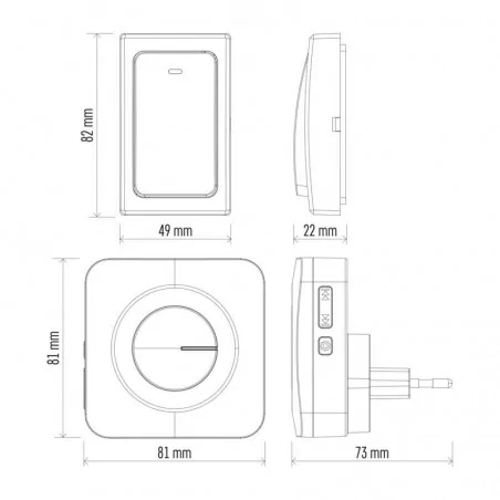 Dzwonki-do-drzwi-bezprzewodowe - biały dzwonek bezprzewodowy 180m 36 melodii p5729 emos 