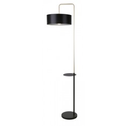 Lampy-stojace - lampa podłogowa z półką czarno-złota e27 impact 51-00026 candellux