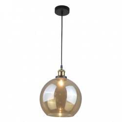 Lampy-sufitowe - lampa sufitowa bursztynowa kula e27 irwin 316202  polux