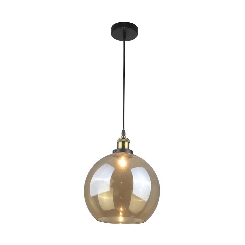 Lampy-sufitowe - lampa sufitowa bursztynowa kula e27 irwin 316202  polux firmy POLUX 