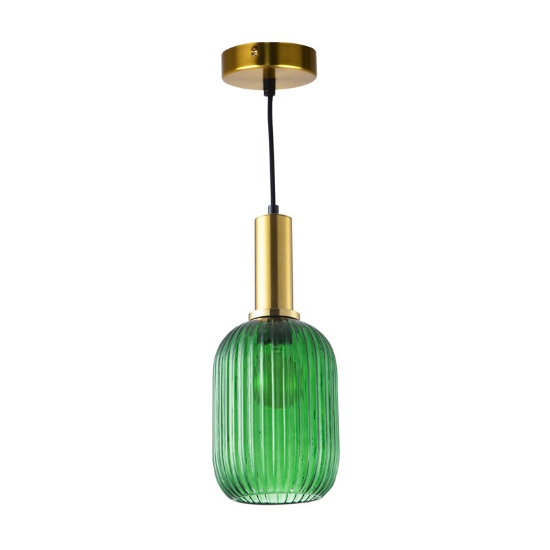 Lampy-sufitowe - złoto-zielona lampa sufitowa loftowa e27 suffolk 317377 polux firmy POLUX 