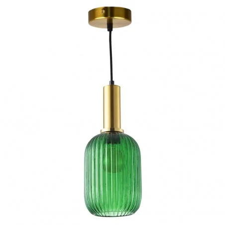 Lampy-sufitowe - złoto-zielona lampa sufitowa loftowa e27 suffolk 317377 polux 