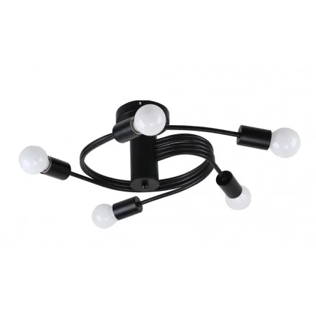 Lampy-sufitowe - pięciopunktowa lampa sufitowa czarna 5xe27 filetta 35-00835 candellux 