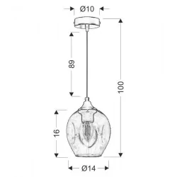 Lampy-sufitowe - pojedyncza lampa sufitowa szklano-metalowa 1x40w e27 aspa 31-00583 candellux 