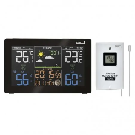 Termometry-i-stacje-pogodowe - stacja pogodowa bezprzewodowa duży kolorowy wyświetlacz e5111 emos 