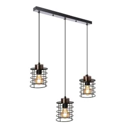 Lampy-sufitowe - lampa sufitowa - listwa czarno-miedziana 3xe27 glob 33-00378 candellux