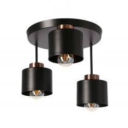 Lampy-sufitowe - czarna lampa sufitowa - talerz 3xe27 60w olena 33-79039 candellux