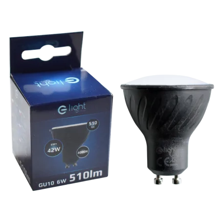 Gwint-trzonek-gu10 - czarna żarówka led gu10 6w neutralne światło ekza268 eko-light 