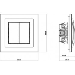 Wylaczniki-schodowe - włącznik podwójny schodowy biały bez piktogramu deco dwp-33.1 karlik 