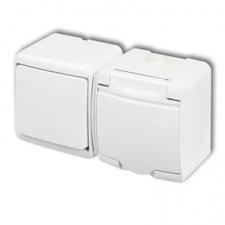 Gniazda-elektryczne - włącznik pojedynczy z gniazdem hermetycznym poziom wghh-1 junior karlik 