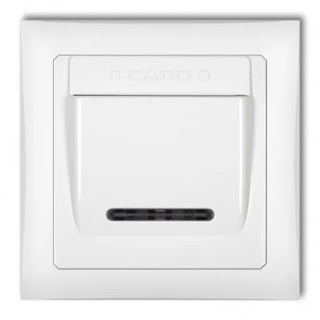 Wlaczniki-hotelowe - włącznik hotelowy podtynkowy biały z ramką deco soft dshso-1 karlik 