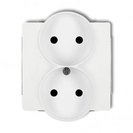 Gniazda-podwojne-podtynkowe - gniazdo podwójne białe bez uziemienia deco soft dgprso-2p karlik 