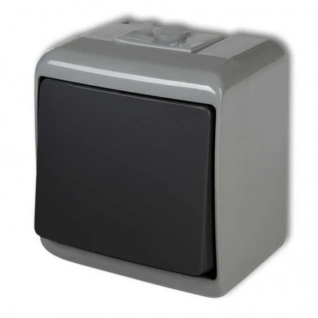 Wylaczniki-jednobiegunowe - włącznik pojedynczy hermetyczny popielaty/grafitowy z podświetleniem 30whe-1l junior karlik 