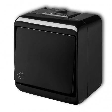 Wylaczniki-typu-swiatlo-zwierne - czarny przycisk natynkowy zwierny światło 12whe-5 junior karlik 