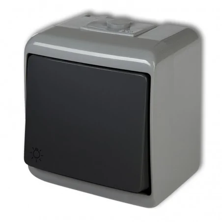 Wylaczniki-typu-swiatlo-zwierne - grafitowo-szary przycisk natynkowy zwierny światło 30whe-5 junior karlik 