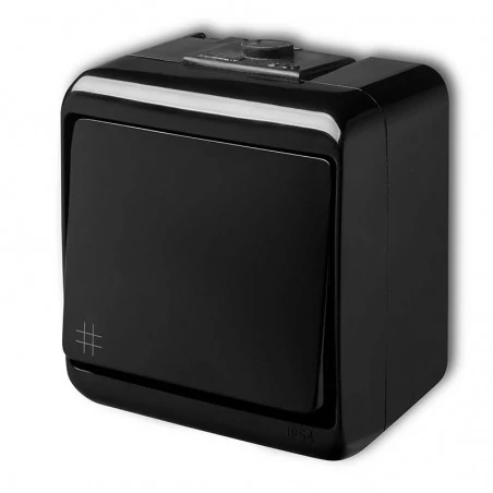 Wylaczniki-krzyzowe - podświetlany czarny włącznik krzyżowy natynkowy 12whe-6l junior karlik 