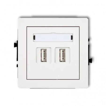 Gniazda-hdmi - gniazdo podwójne usb-aa 2.0 podtynkowe białe deco dgusb-2 karlik 