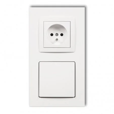 Gniazda-elektryczne - gniazdo ssące odkurzacza centralnego z gniazdem pojedynczym z uziemieniem białe deco dgv-2 karlik 