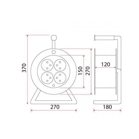 Przedluzacze-bebnowe - nawijak bębnowy do przewodu duży 50m  ip44 ps/0026 rum-lux 