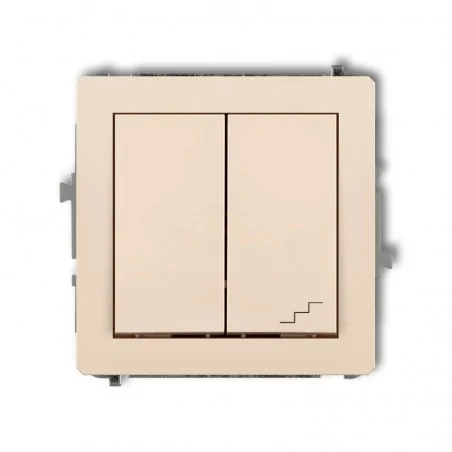 Wylaczniki-jednobiegunowe - włącznik jednobiegunowy ze schodowym beżowy wspólne zasilanie 1dwp-10.1 deco karlik 