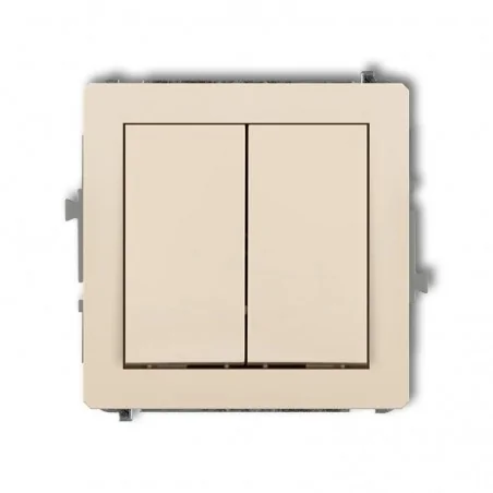 Wylaczniki-podwojne - beżowy podwójny włącznik świecznikowy zwierny 1dwp-44.1 deco karlik 