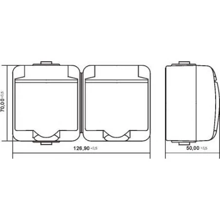Gniazda-elektryczne - grafitowe podwójne gniazdo schuko z klapką 30ghe-2s junior karlik 