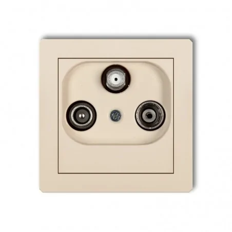 Gniazda-antenowe - gniazdo rtv-sat przelotowe beżowe 10db dgsp deco karlik 