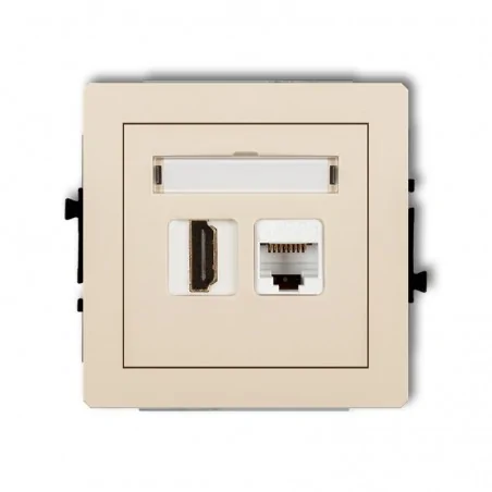 Gniazda-hdmi - beżowe gniazdo hdmi z gniazdem komputerowym 1xrj45 deco 1dghk karlik 
