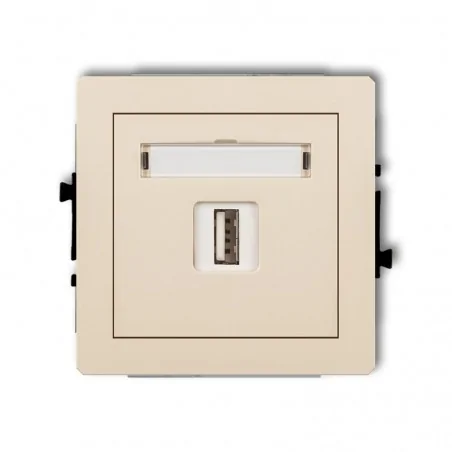 Ladowarki-usb - pojedyncze gniazdo usb w kolorze beżowym usb-aa 2.0 deco 1dgusb-1 karlik 
