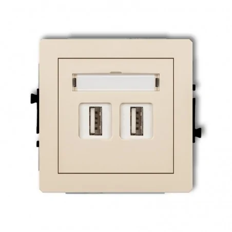 Gniazda-hdmi - beżowe gniazdo podwójne usb-aa 2.0 podtynkowe deco 1dgusb-2 karlik 