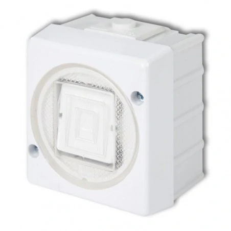 Wylaczniki-jednobiegunowe - whs-1l włącznik jednobiegunowy biały z podświetleniem ip44 natykowy senior karlik 