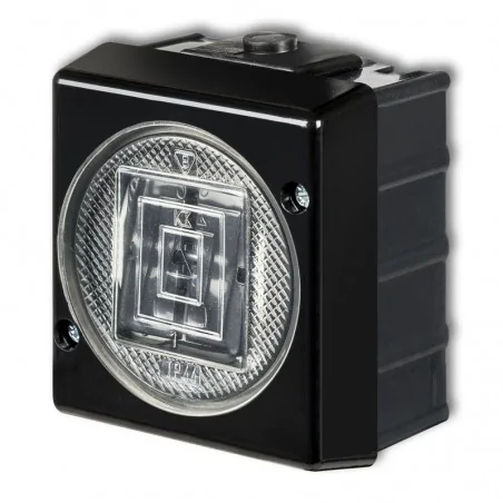 Wylaczniki-podwojne - 12whs-2l włącznik podwójny czarny z podświetleniem ip44 natykowy senior karlik 