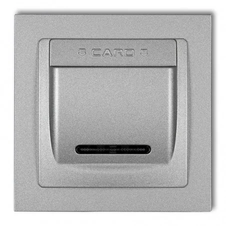 Wlaczniki-hotelowe - srebrny włącznik hotelowy z ramką podtynkowy deco 7dsh-1 karlik 