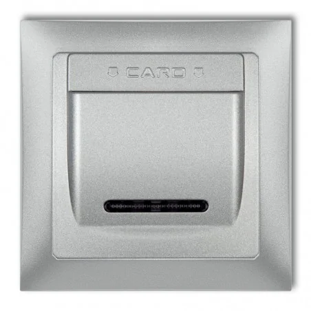 Wlaczniki-hotelowe - włącznik hotelowy podtynkowy z ramką srebrny metalik deco soft 7dshso-1 karlik 