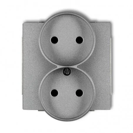 Gniazda-podwojne-podtynkowe - gniazdo podwójne bez uziemienia srebrny metalik do ramek deco soft 7dgprso-2p karlik 