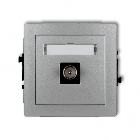 Gniazda-antenowe - gniazdo antenowe tv pojedyncze podtynkowe do ramki srebrny metalik deco 7dgtv-1 karlik 