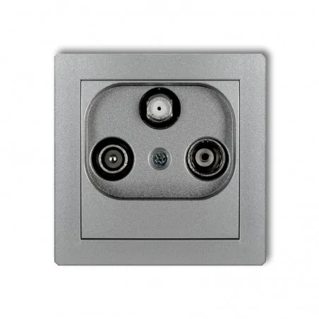 Gniazda-antenowe - gniazdo abonenckie rtv-sat końcowe multimedialne (internet) srebrny metalik deco 7dgm karlik 