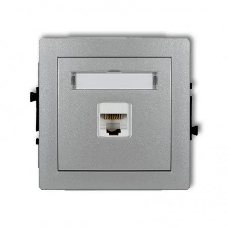 Gniazda-komputerowe - gniazdo komputerowe pojedyncze rj45 5e srebrny metalik deco 7dgk-1e karlik 